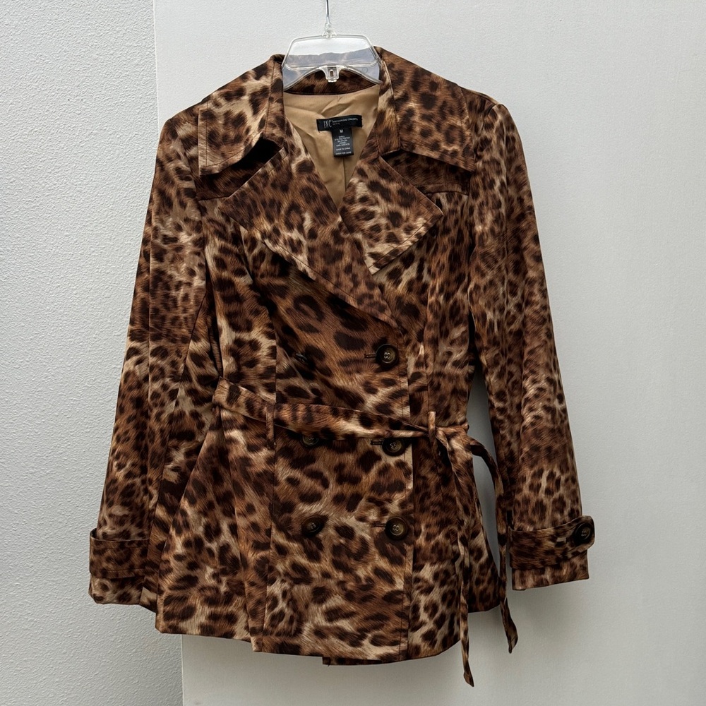 INC International Concepts Animal Print Trench Coat